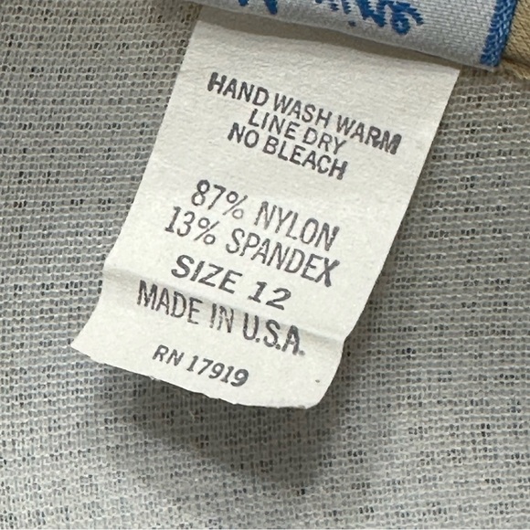 Maxine of Hollywood Vintage One Piece Button Front Blue Black Swimsuit Size 12 - Picture 6 of 10